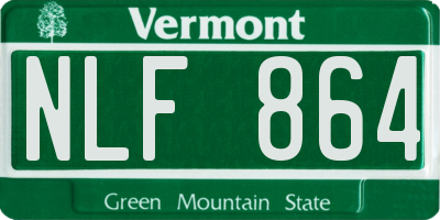 VT license plate NLF864