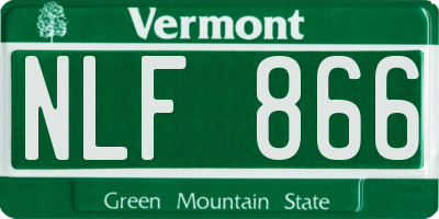 VT license plate NLF866
