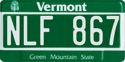 VT license plate NLF867
