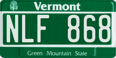 VT license plate NLF868