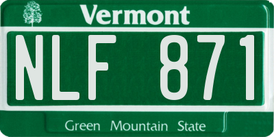 VT license plate NLF871