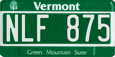 VT license plate NLF875
