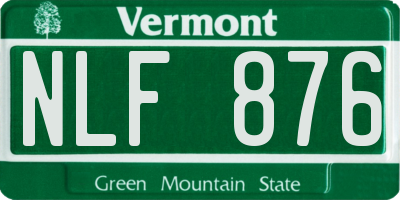 VT license plate NLF876
