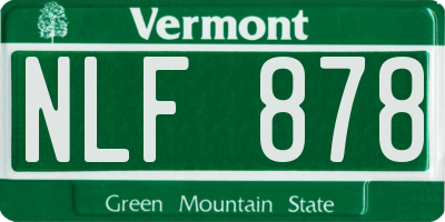 VT license plate NLF878