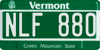 VT license plate NLF880