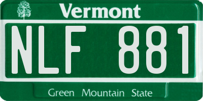 VT license plate NLF881