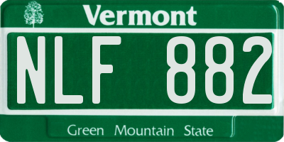 VT license plate NLF882