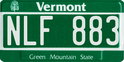 VT license plate NLF883