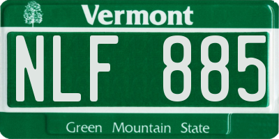 VT license plate NLF885