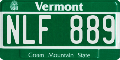 VT license plate NLF889