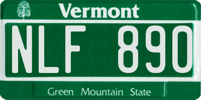 VT license plate NLF890