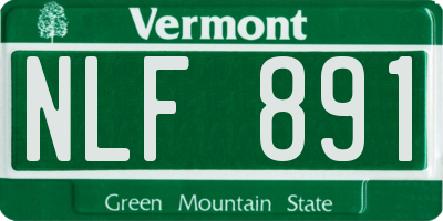 VT license plate NLF891
