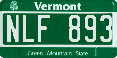 VT license plate NLF893