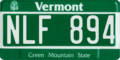 VT license plate NLF894