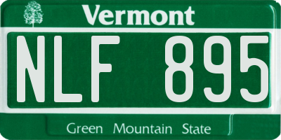 VT license plate NLF895