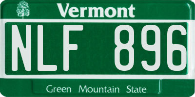 VT license plate NLF896