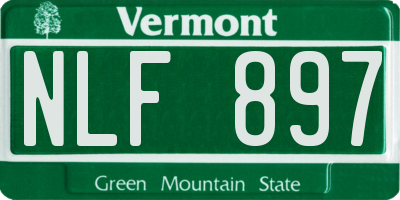 VT license plate NLF897