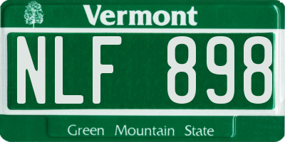 VT license plate NLF898
