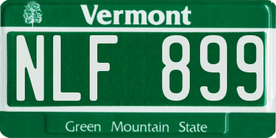 VT license plate NLF899