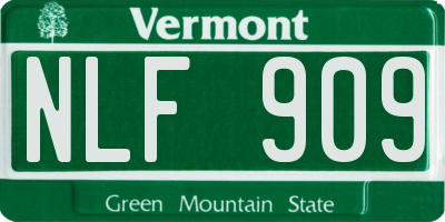 VT license plate NLF909