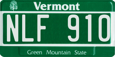 VT license plate NLF910