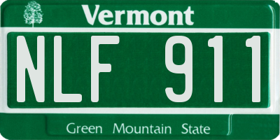 VT license plate NLF911