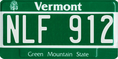 VT license plate NLF912
