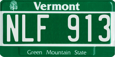 VT license plate NLF913