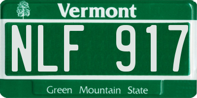 VT license plate NLF917