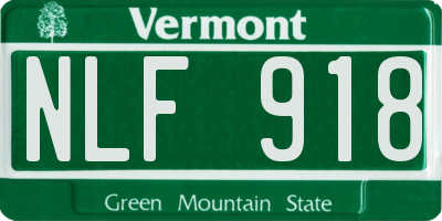 VT license plate NLF918