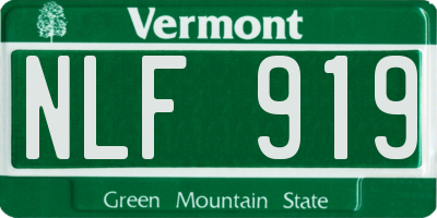 VT license plate NLF919