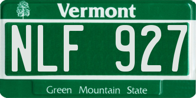 VT license plate NLF927