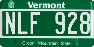 VT license plate NLF928