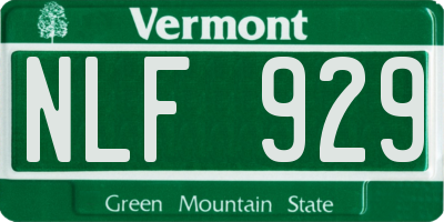 VT license plate NLF929