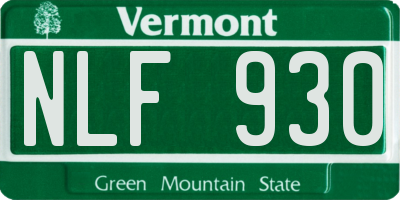 VT license plate NLF930