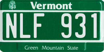 VT license plate NLF931