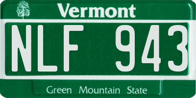VT license plate NLF943