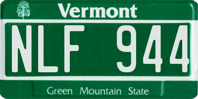 VT license plate NLF944