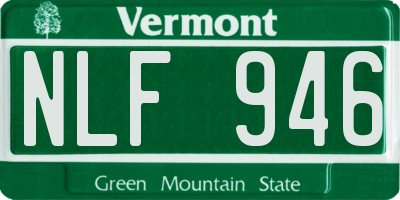 VT license plate NLF946