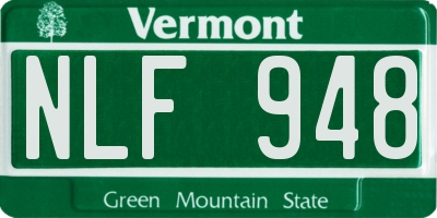 VT license plate NLF948