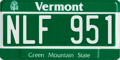 VT license plate NLF951