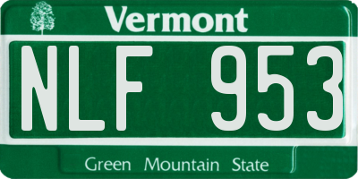 VT license plate NLF953