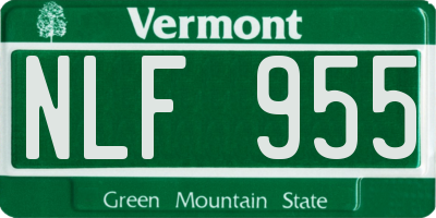 VT license plate NLF955