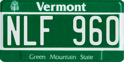 VT license plate NLF960
