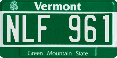 VT license plate NLF961
