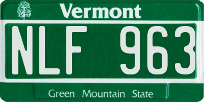 VT license plate NLF963