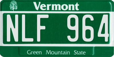 VT license plate NLF964