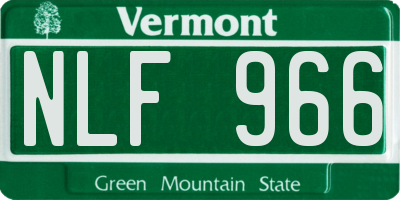 VT license plate NLF966