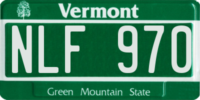 VT license plate NLF970