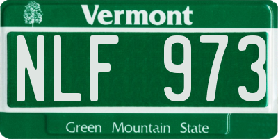 VT license plate NLF973